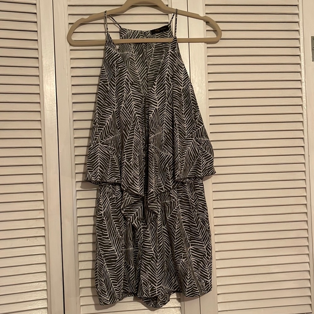 Leaf print romper